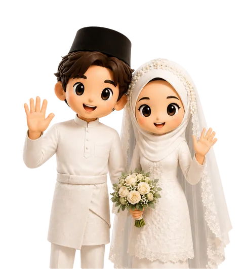 Foto sampul undangan Qurratu & Hafizi