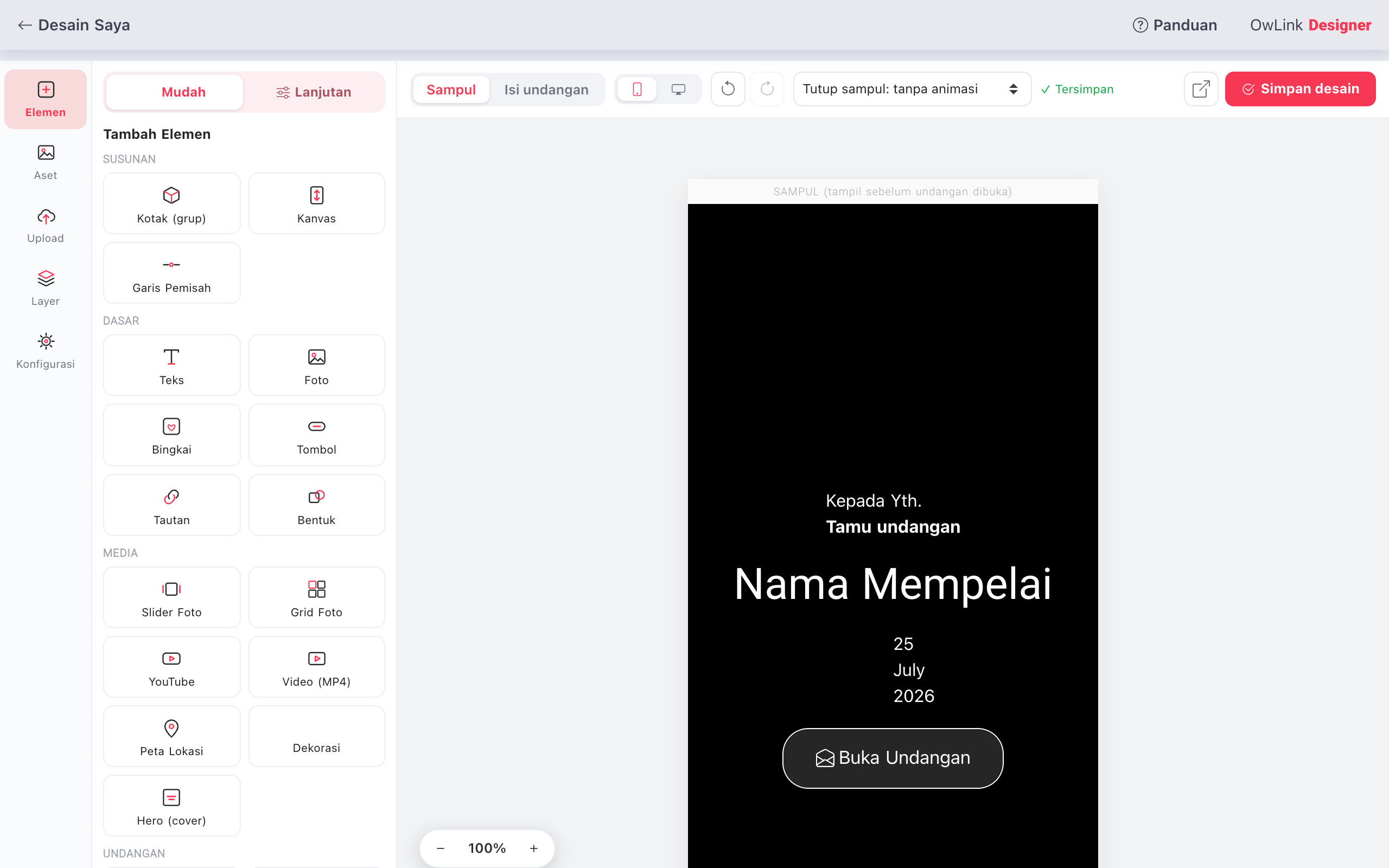 Layar editor builder